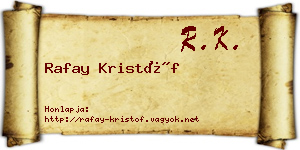 Rafay Kristóf névjegykártya