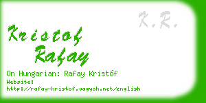 kristof rafay business card